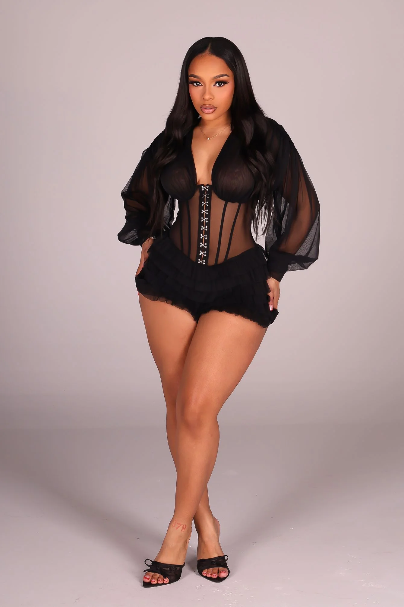 Valeria Corset Tulle Romper - Image 2