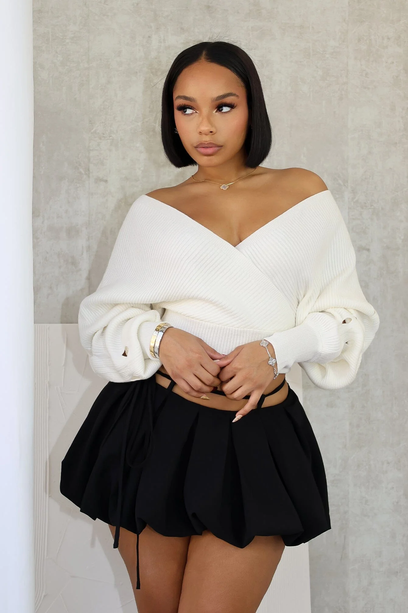 Vanessa Off Shoulder Sleeve Cutout Sweater - Image 2