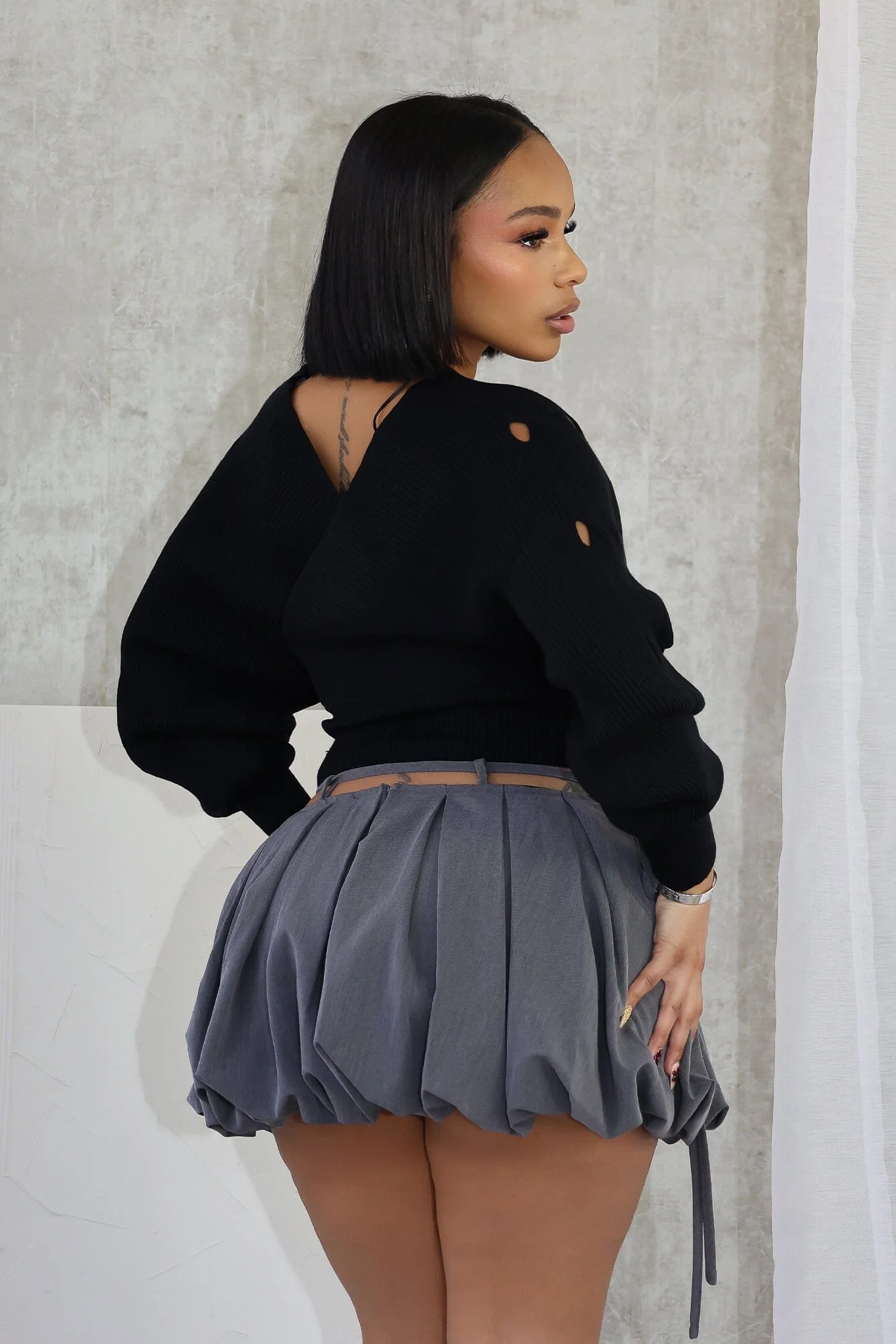 Vanessa Off Shoulder Sleeve Cutout Sweater - Image 4