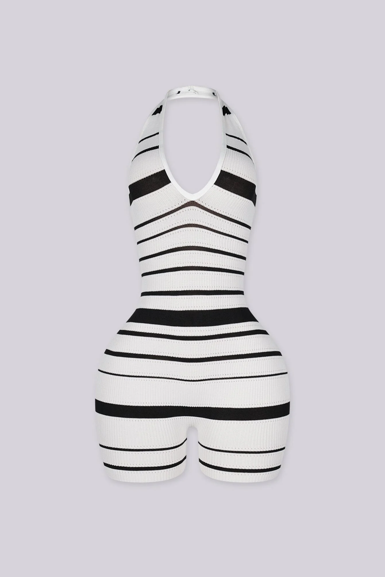 Vantleia Plunge Stripe Romper - Image 6