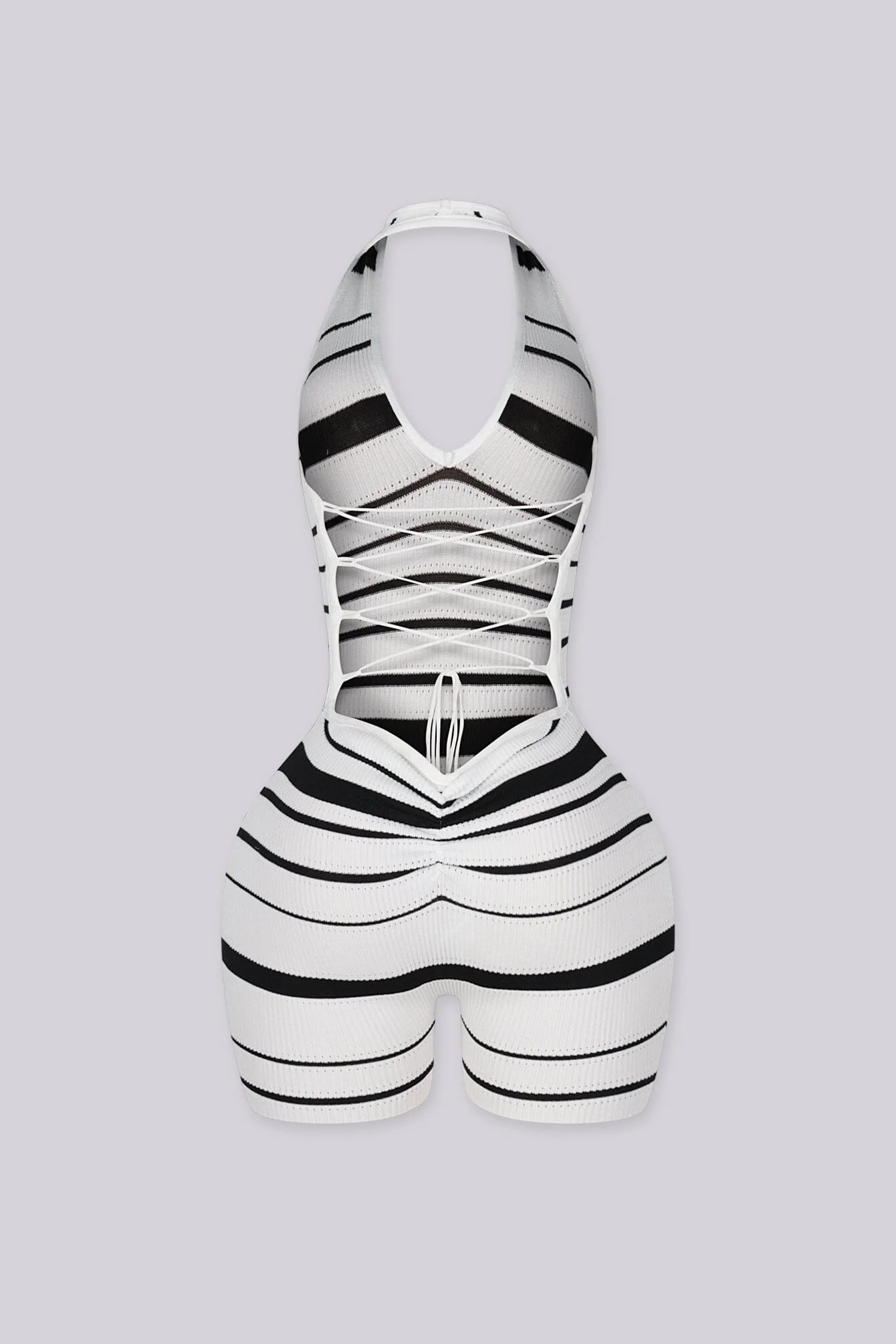 Vantleia Plunge Stripe Romper - Image 8