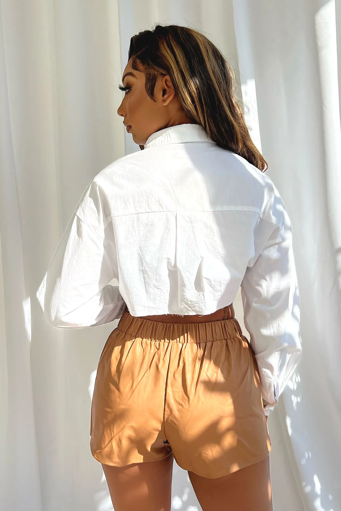 Rowdy Faux Leather Shorts - Image 8