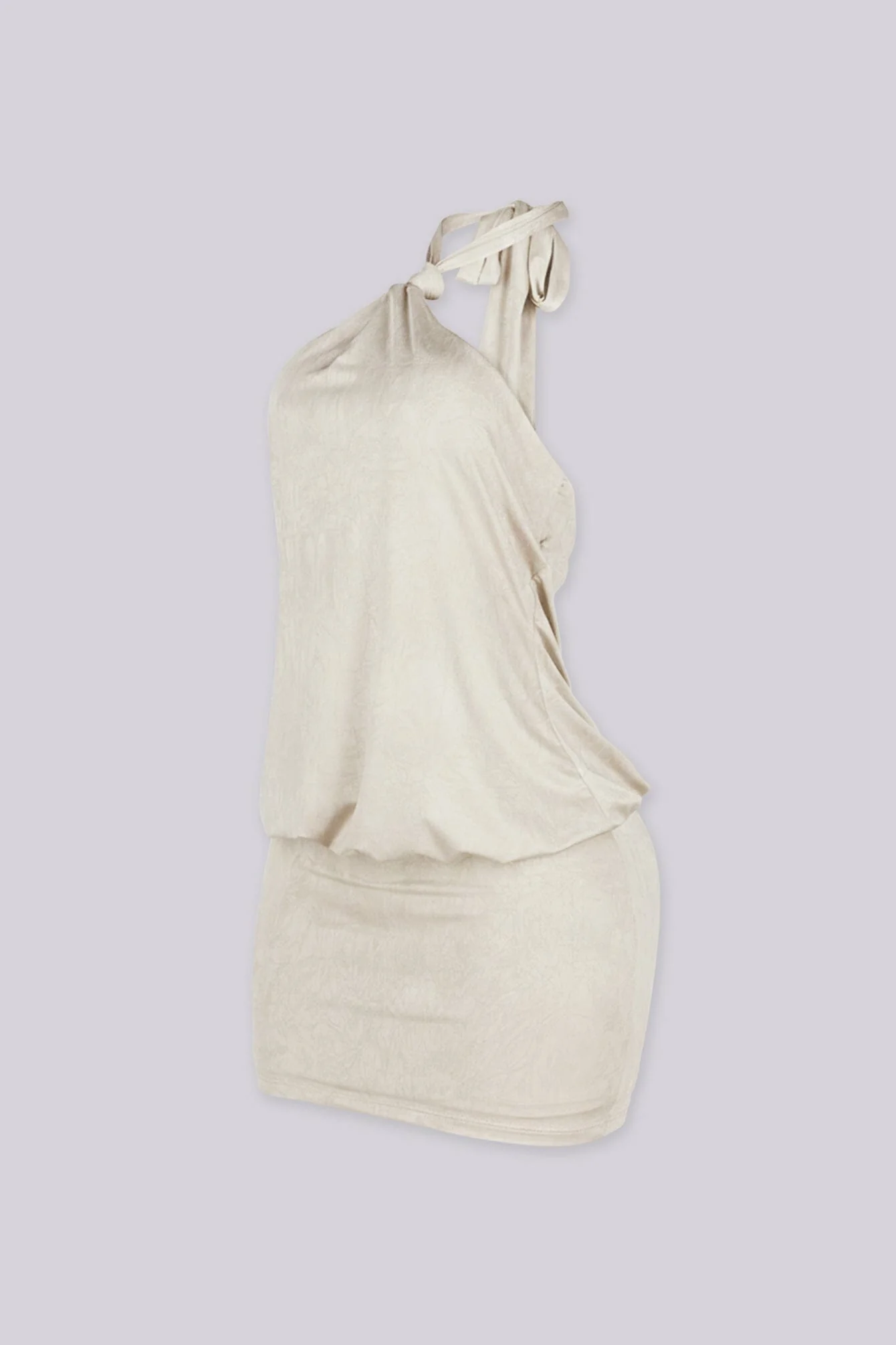 Venezia Crease Halter Mini Dress - Image 8
