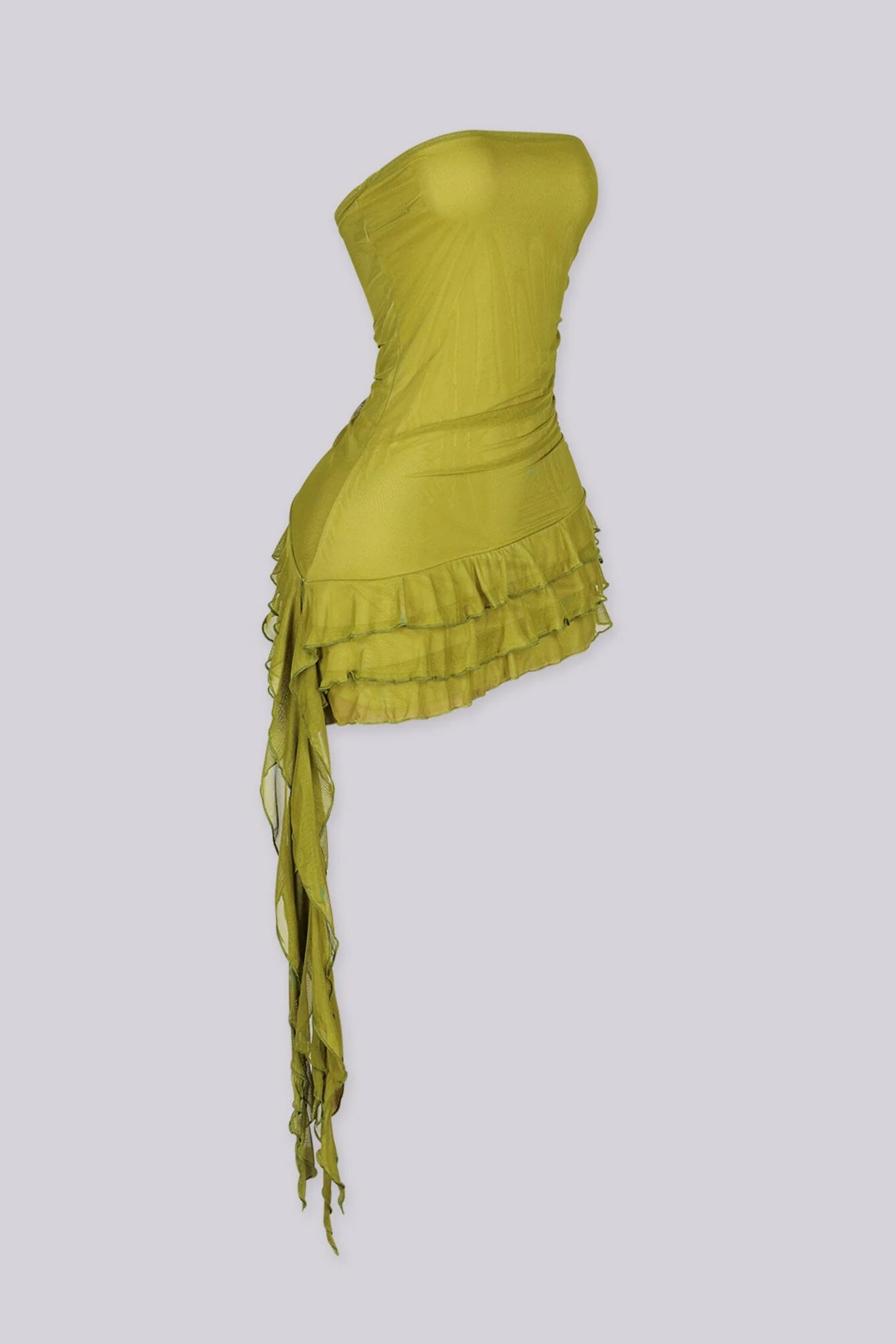 Veronnia Draped Tube Mini Dress - Image 4