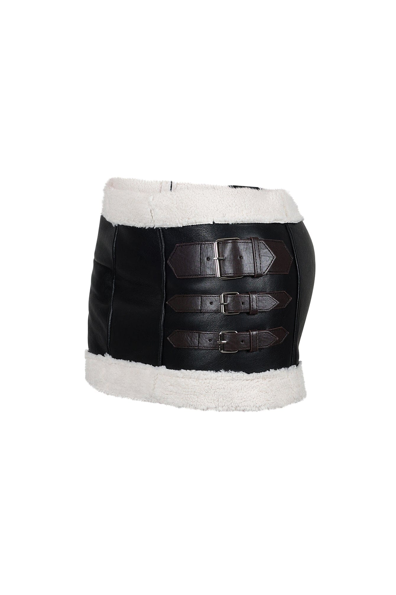 Victoria Faux Leather Belted Mini Skirt - Image 6