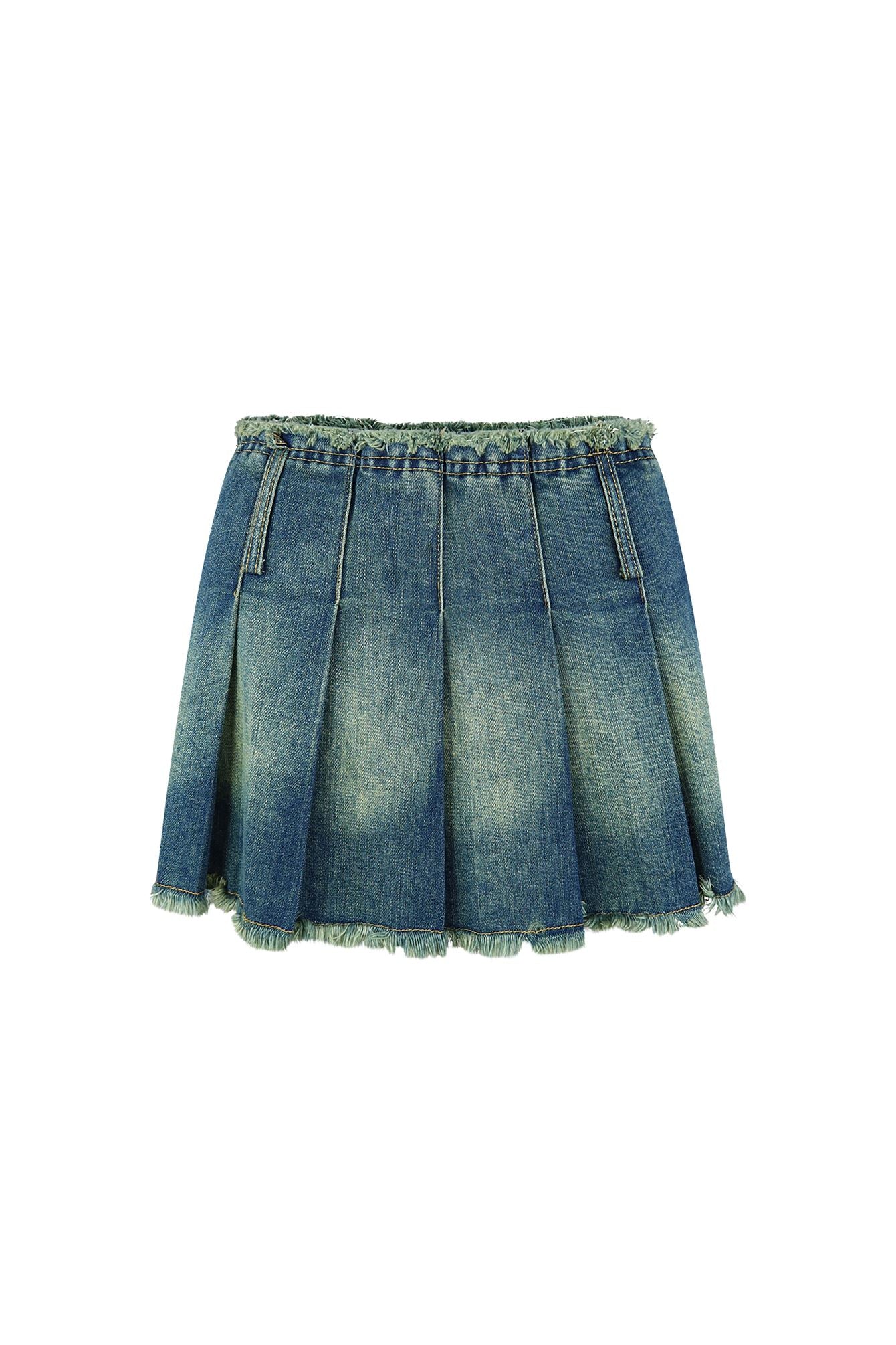 Theo Vintage Washed Pleated Skirt - Image 3