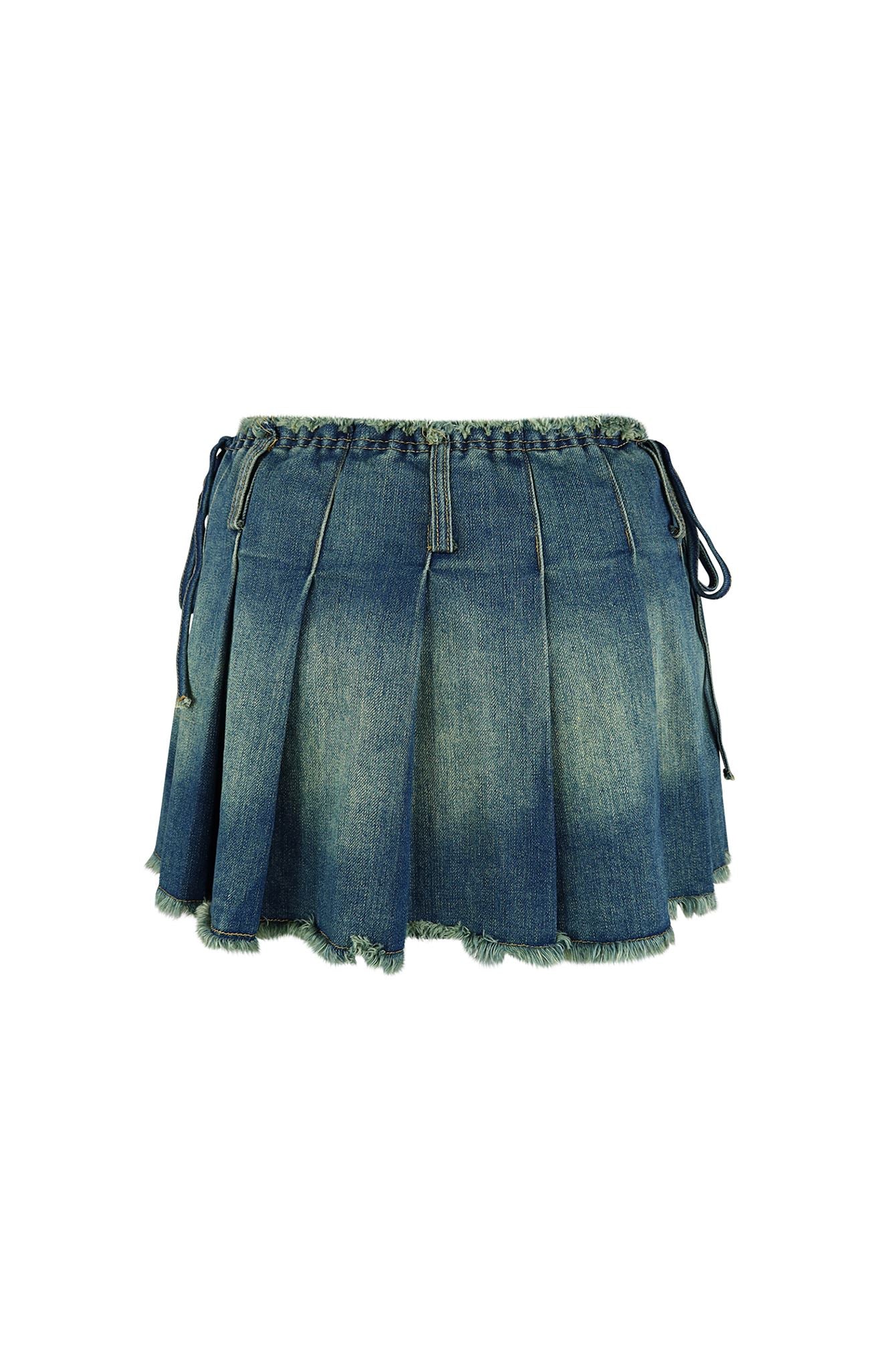 Theo Vintage Washed Pleated Skirt - Image 4