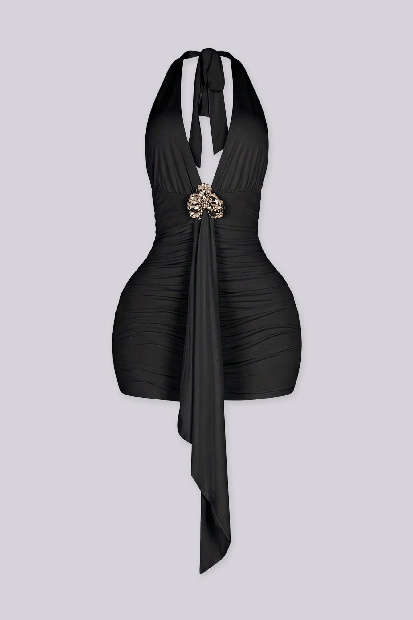 Virella Ruched Halter Mini Dress - Image 6