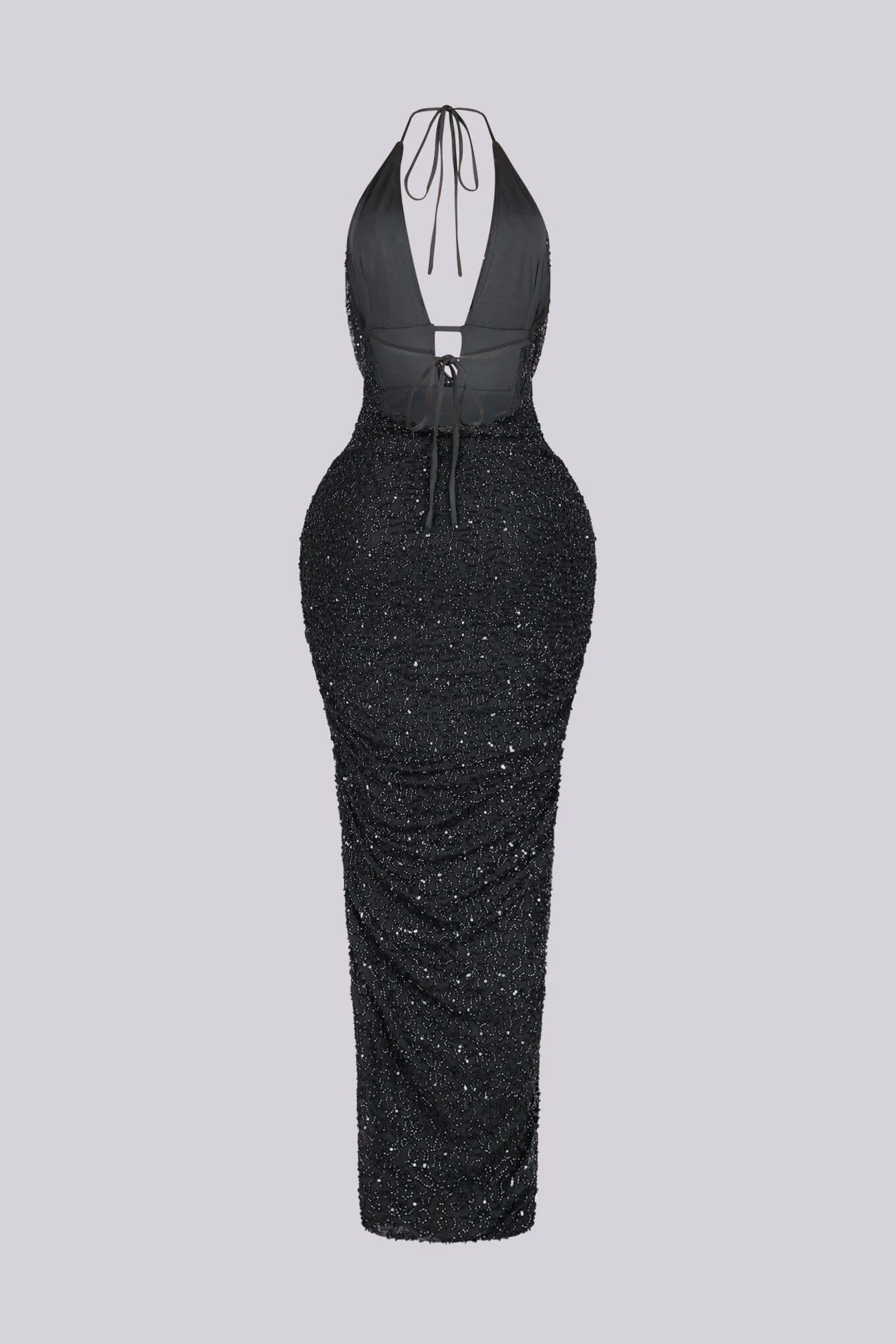 Viva Rhinestone Beaded Halter Maxi Dress - Image 12