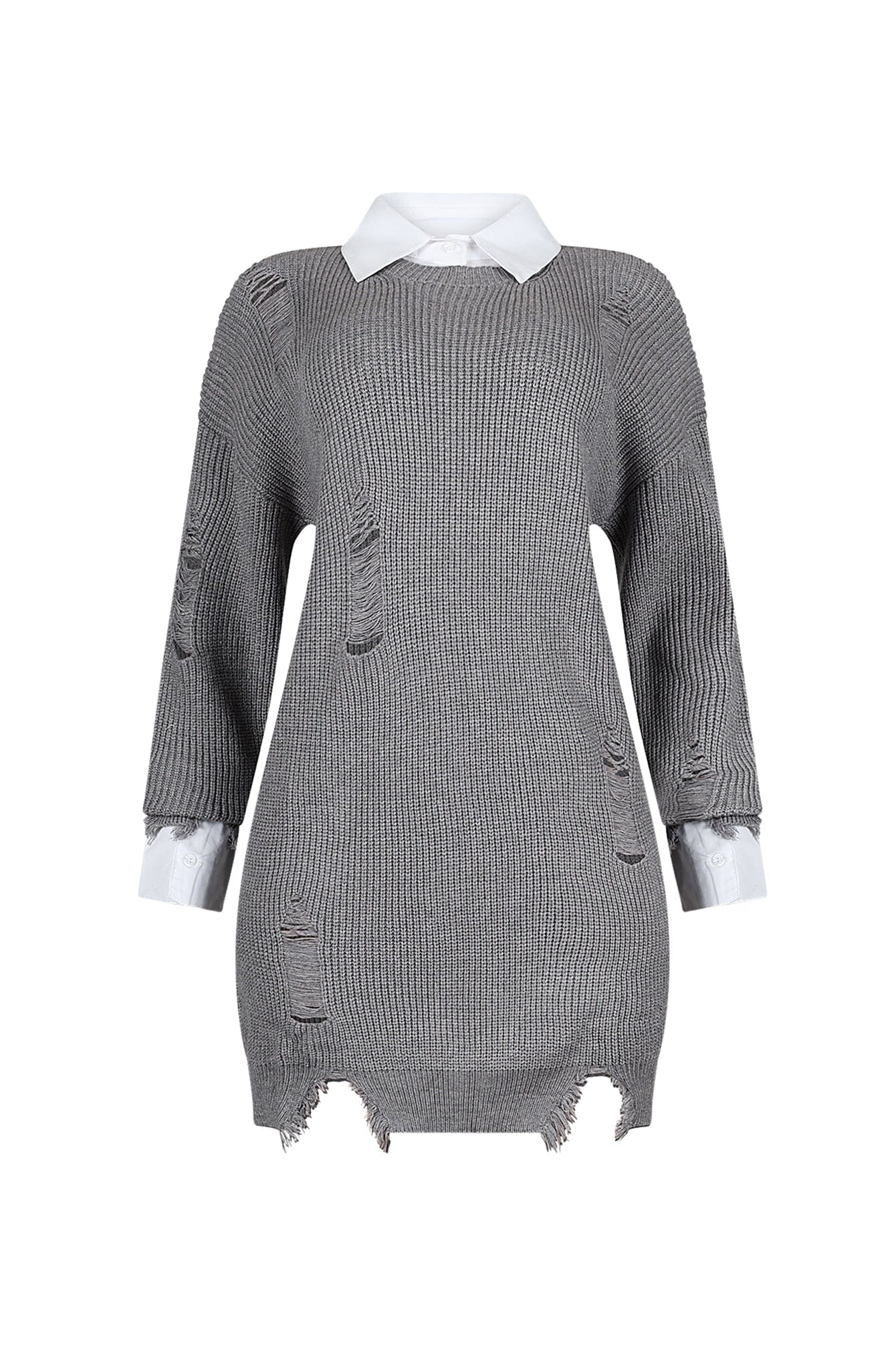 Vivianna Collared Sweater Top Mini Dress - Image 6