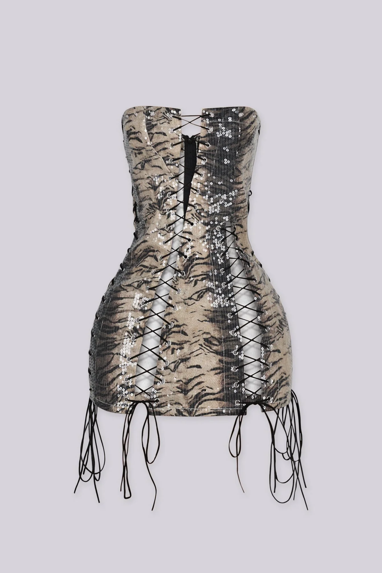 Wild Cat Lace Up Mini Dress - Image 4