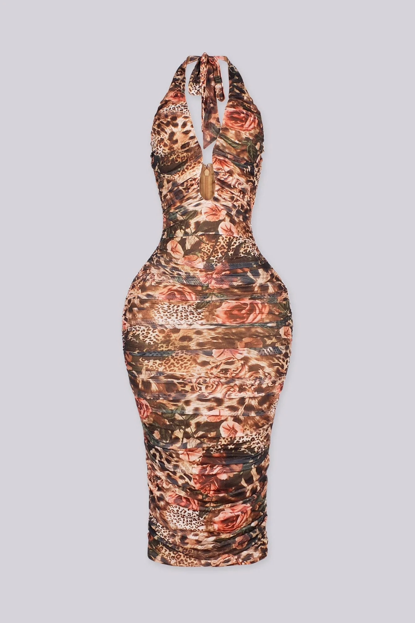Wild Flower Ruched Midi Dress