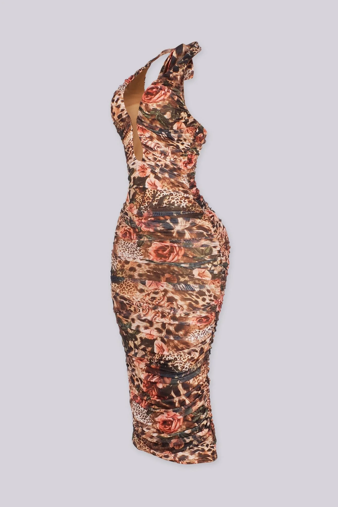 Wild Flower Ruched Midi Dress - Image 2