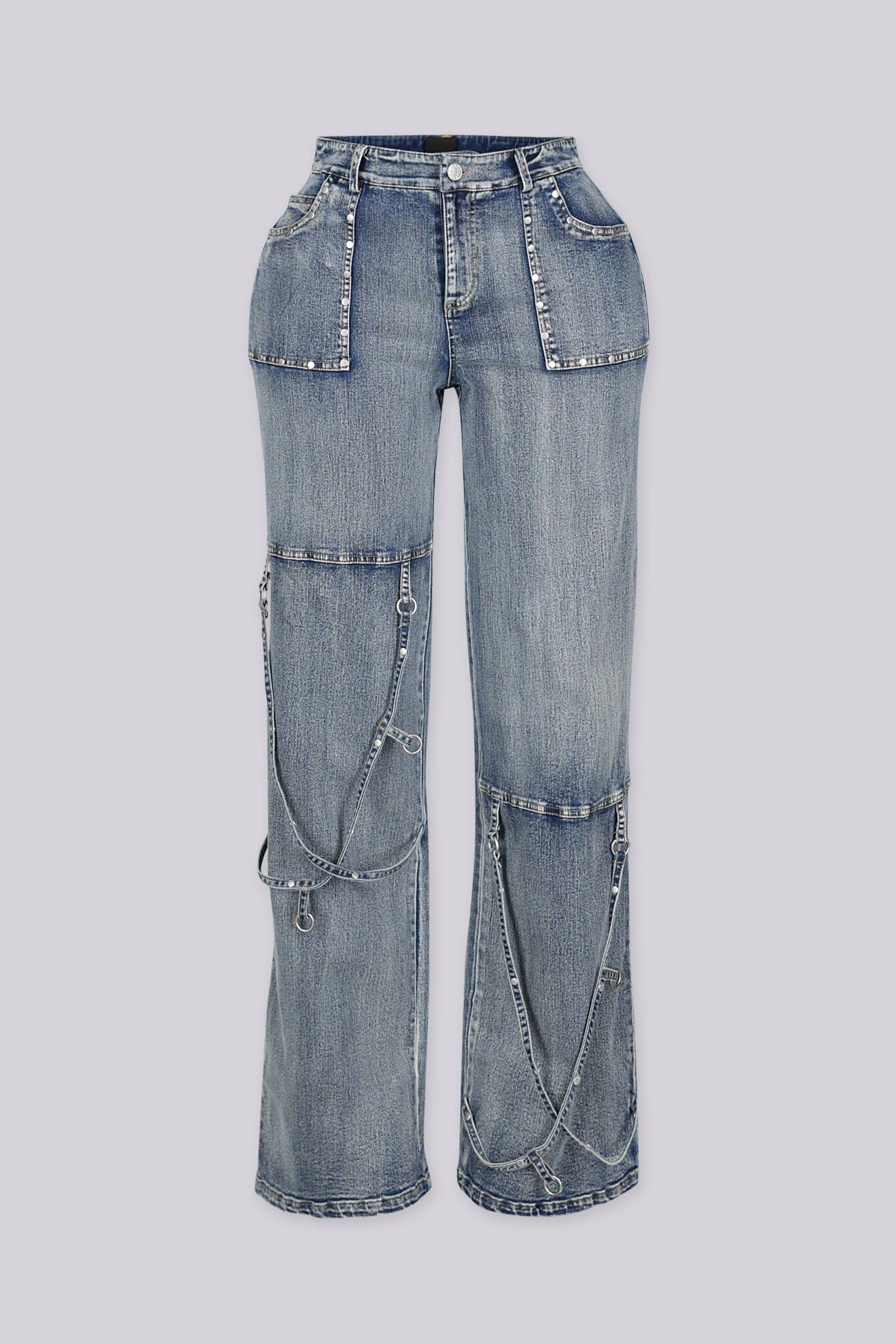 Y2K Studded Denim Jeans - Image 3