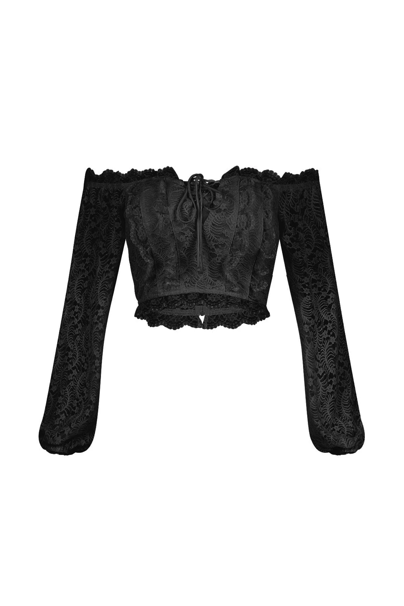 Yollie Off Shoulder Lace Crop Top - Image 7