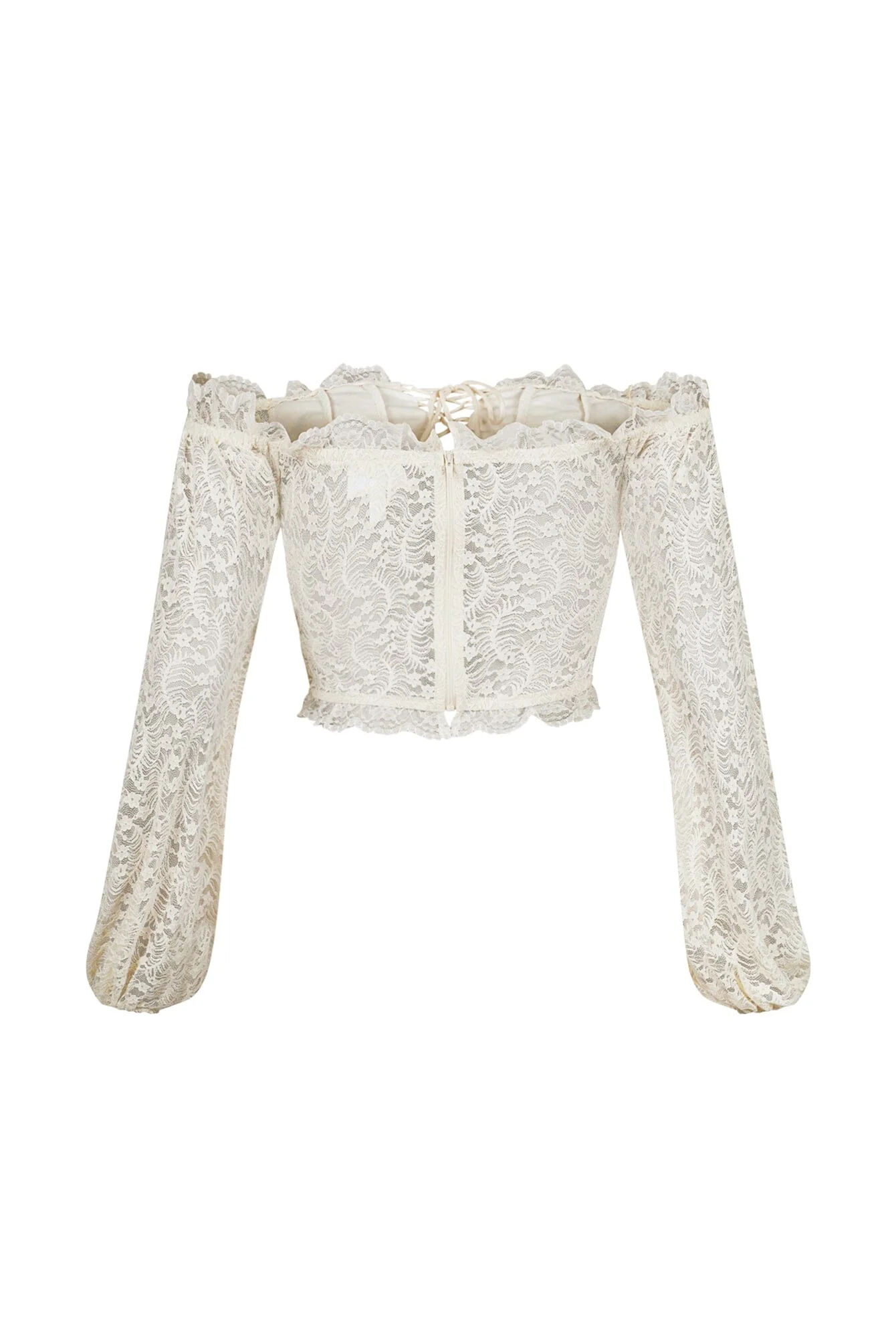 Yollie Off Shoulder Lace Crop Top - Image 8