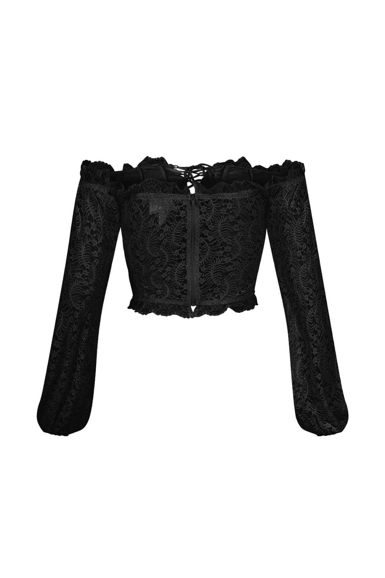 Yollie Off Shoulder Lace Crop Top - Image 9