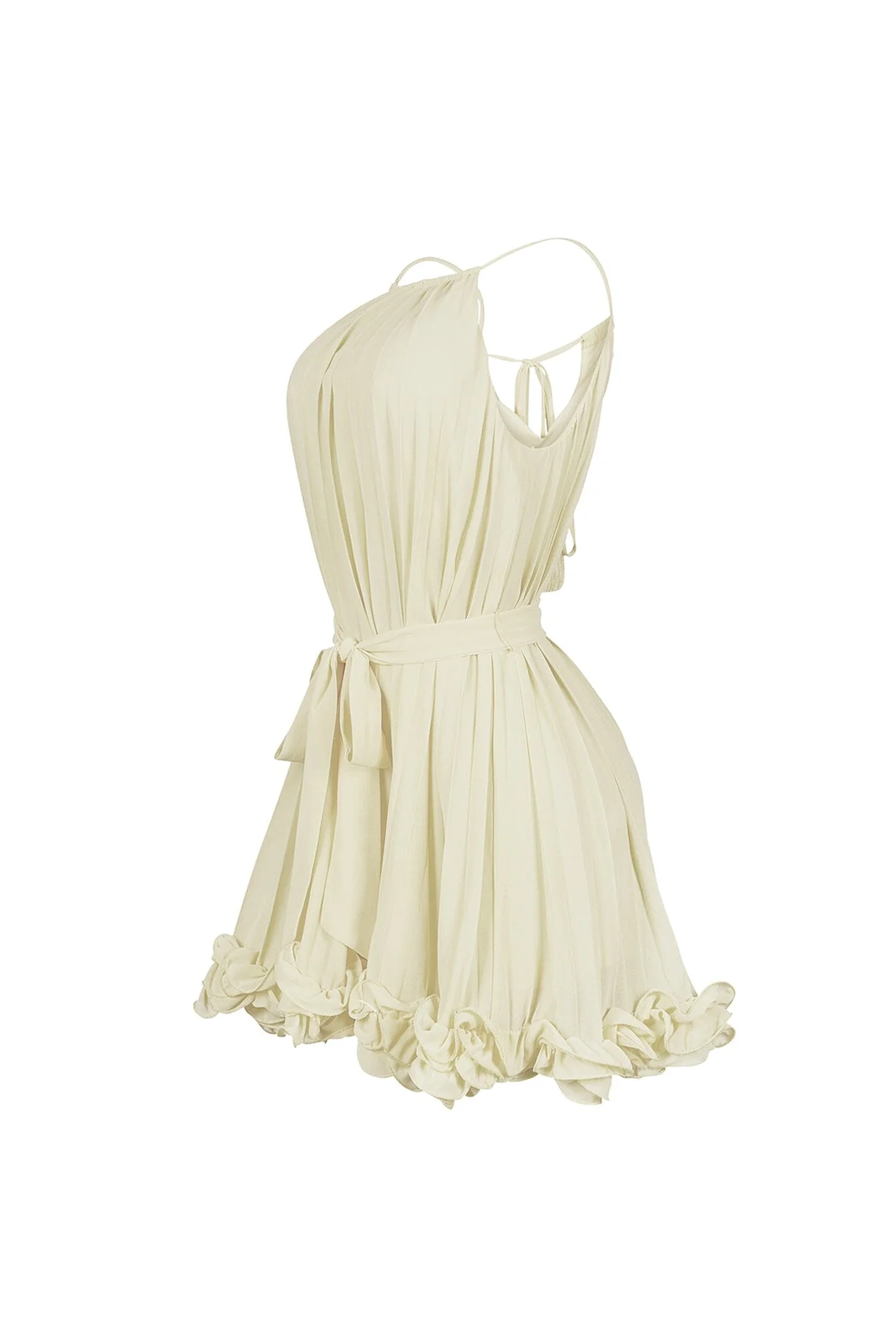 Yoneko Mesh Ruffled Halter Neck Mini Dress - Image 8