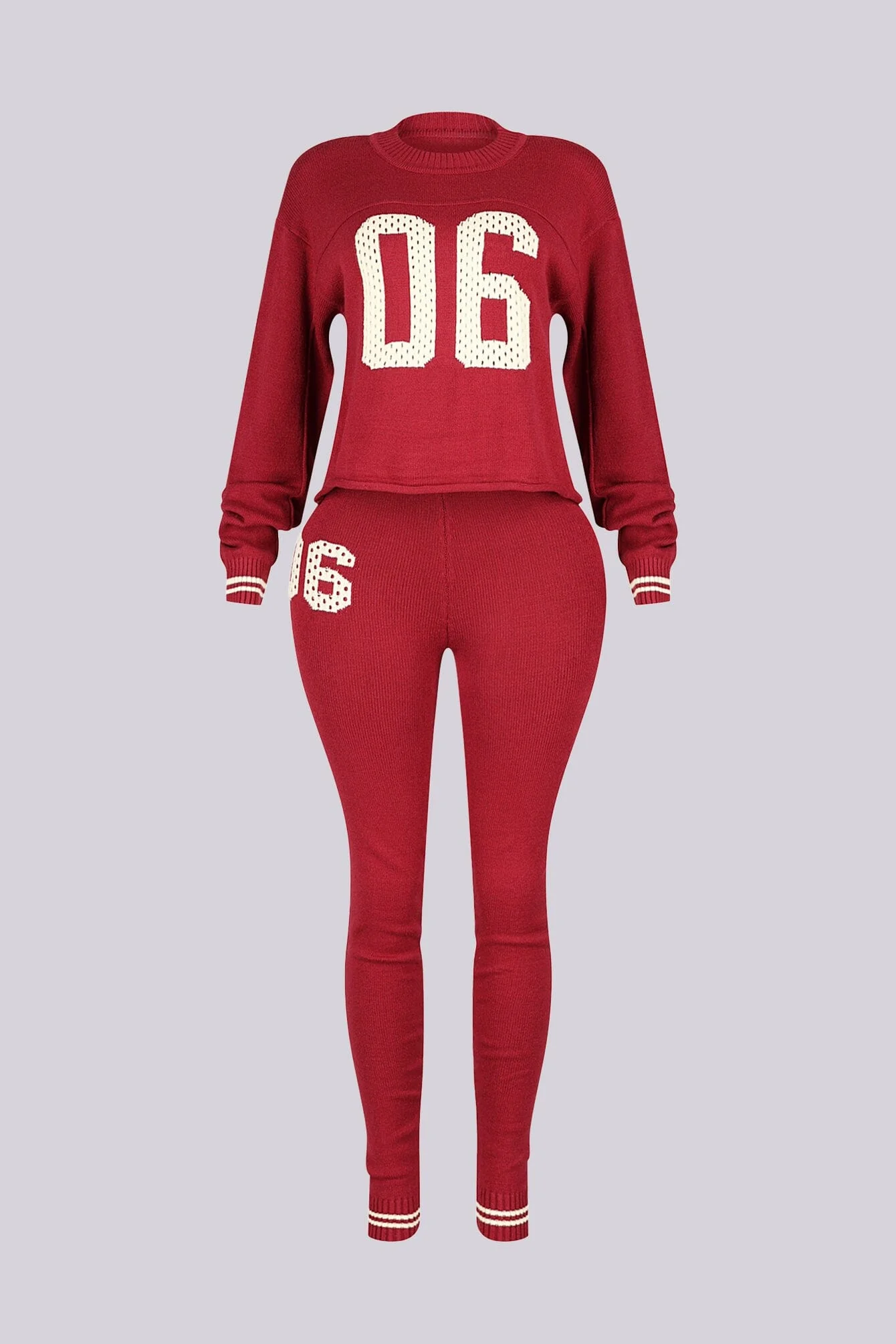 Zarah Knit 06 Graphic Top & Leggings SET - Image 10