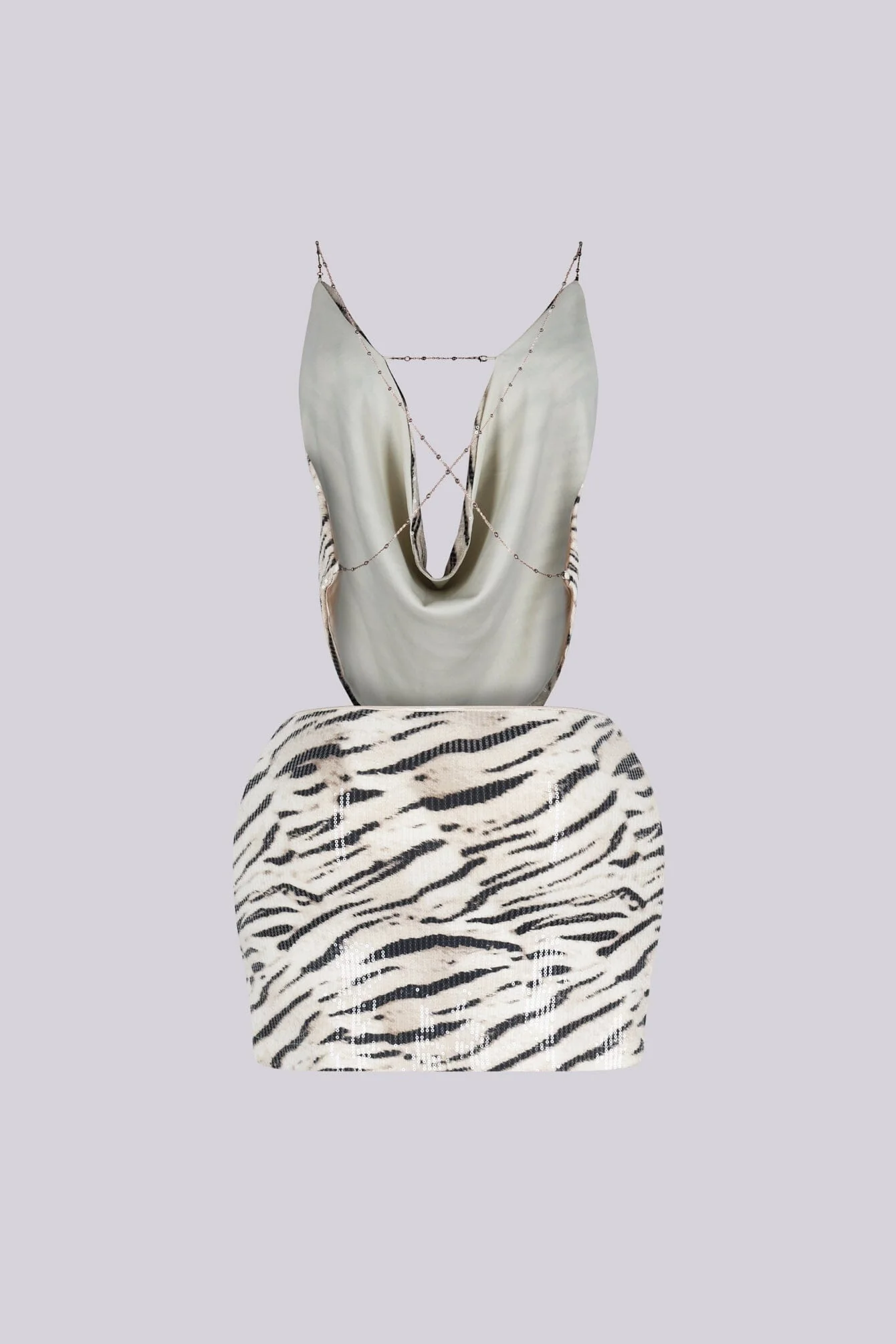 Zebra Sequin Halter Top & Skirt SET - Image 6