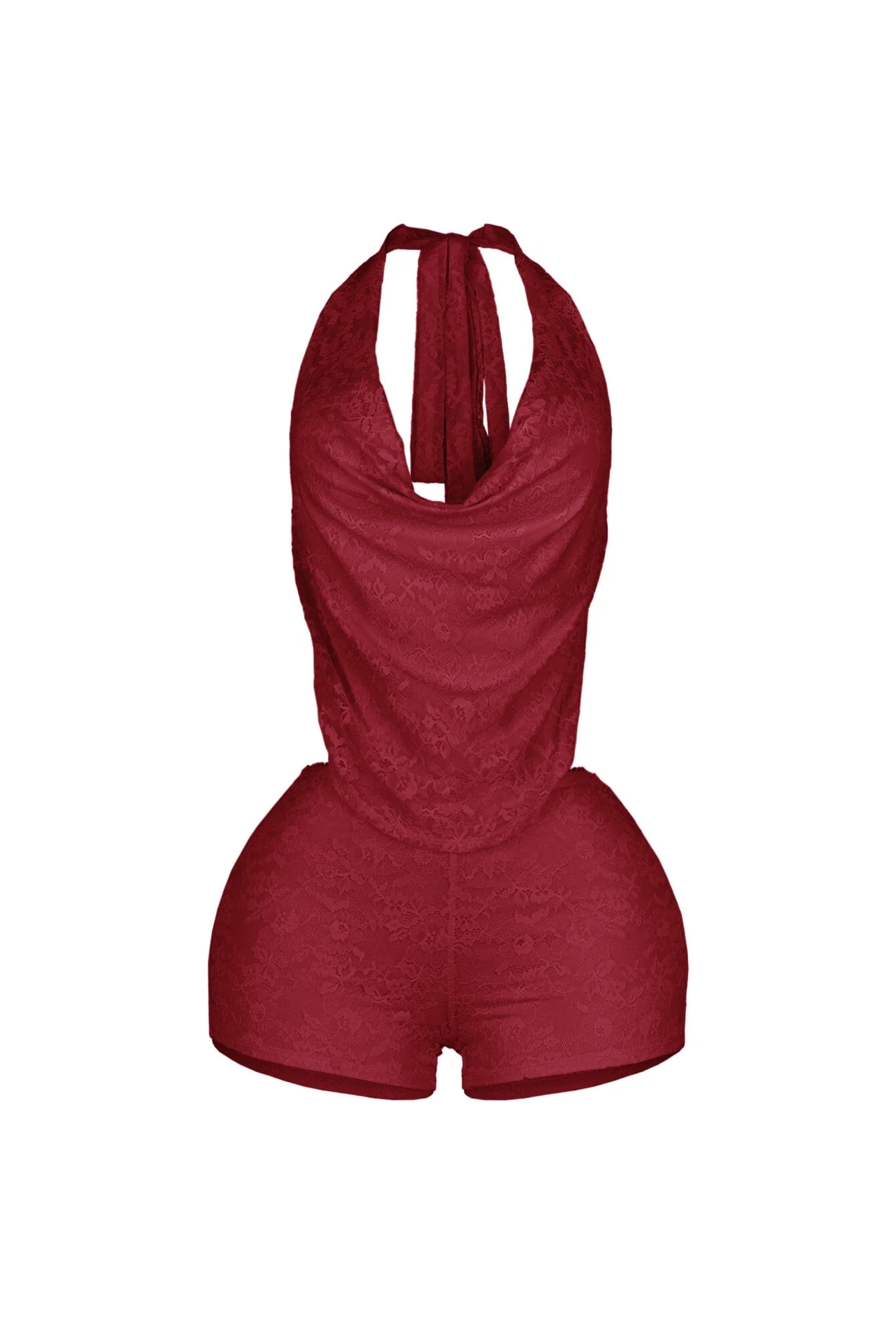 Zelia Lace Halter Romper - Image 10