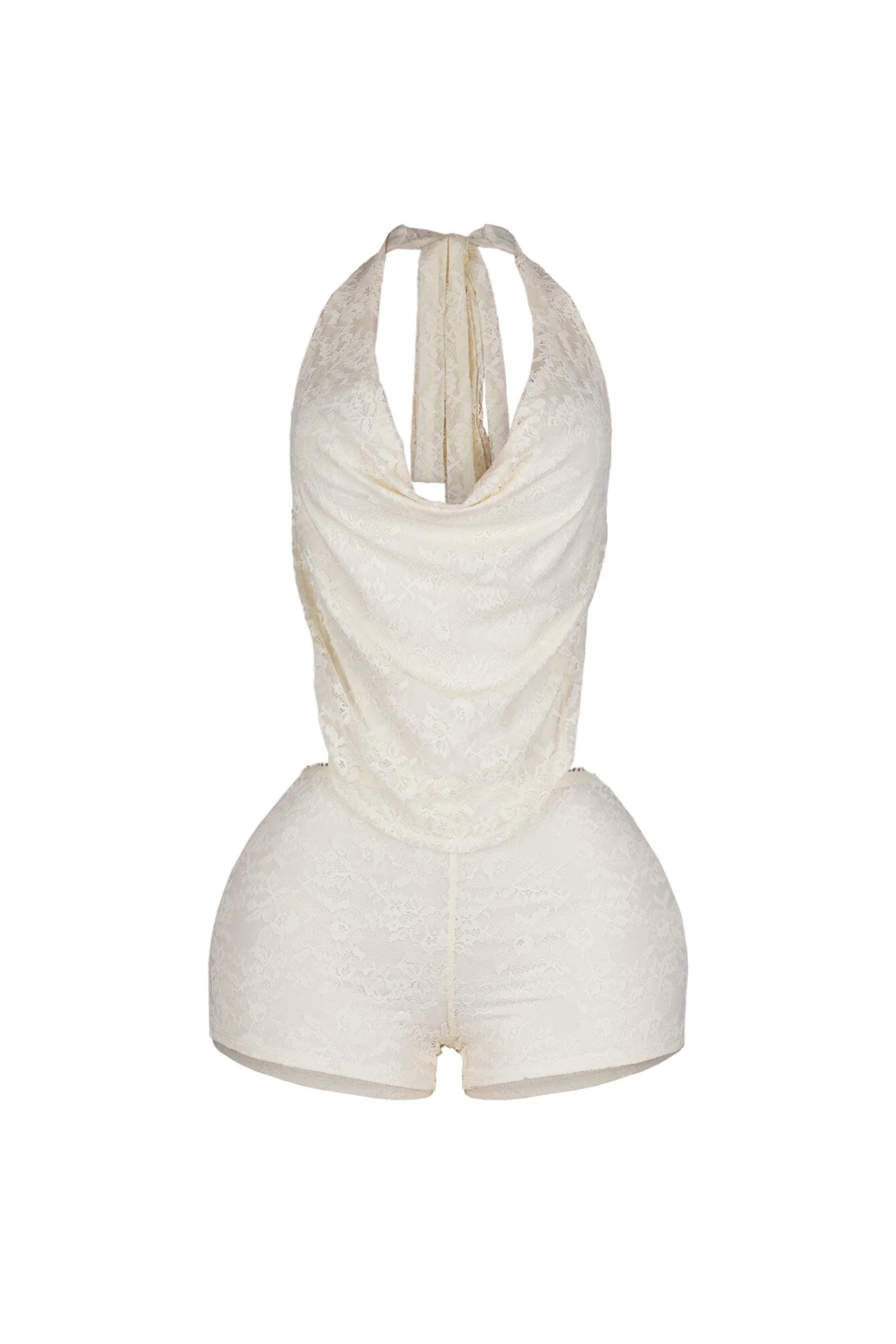 Zelia Lace Halter Romper - Image 11