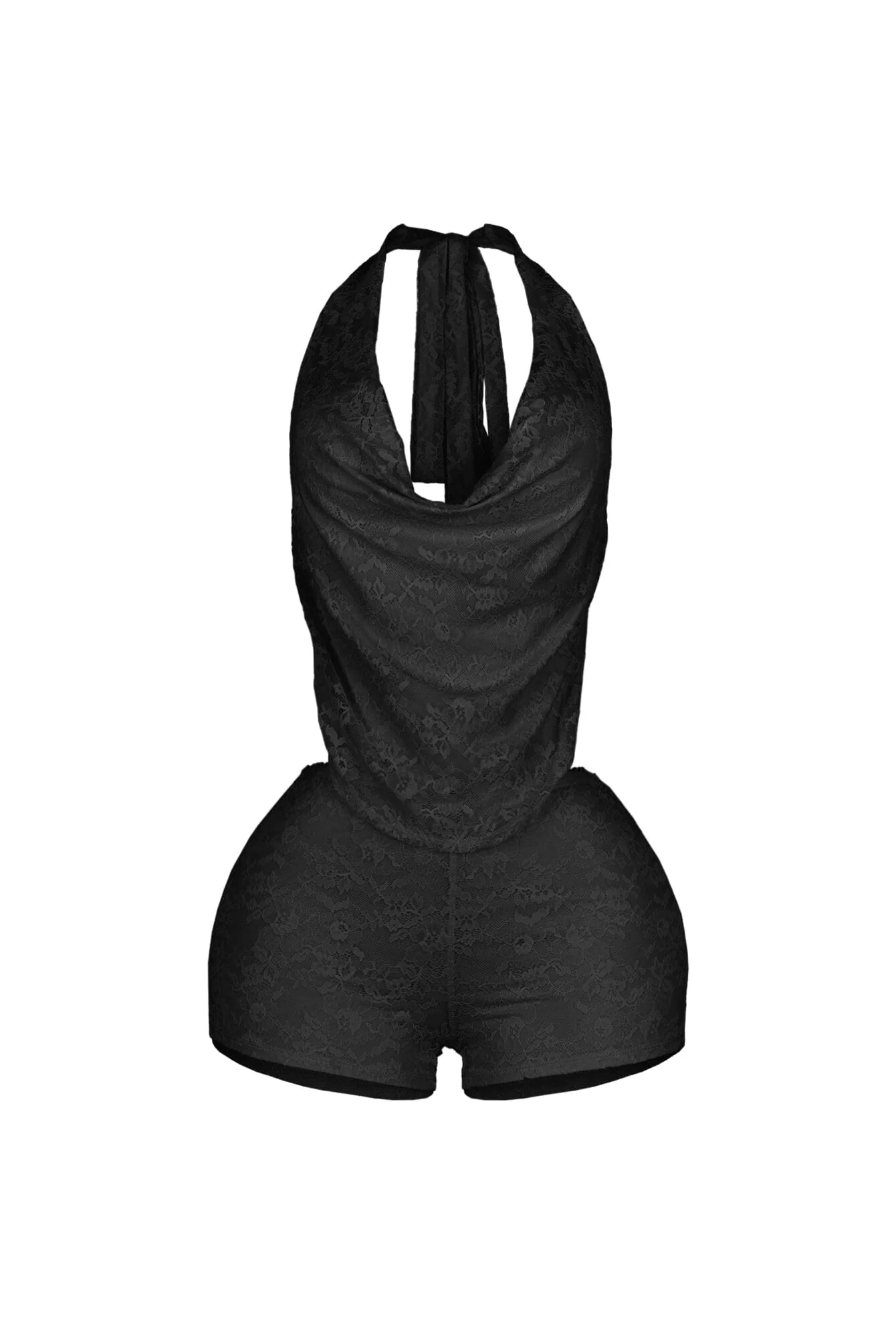 Zelia Lace Halter Romper - Image 12
