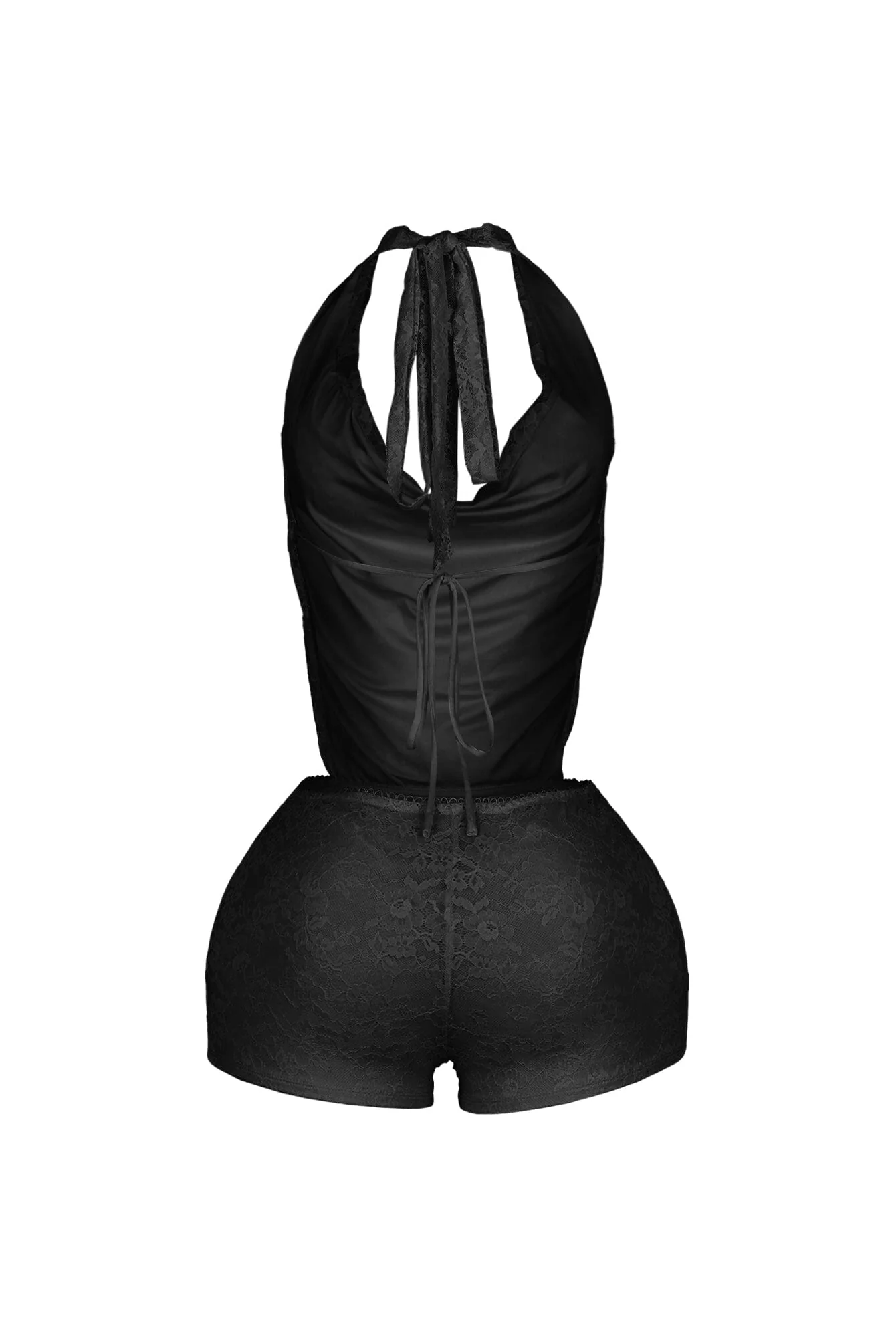 Zelia Lace Halter Romper - Image 15