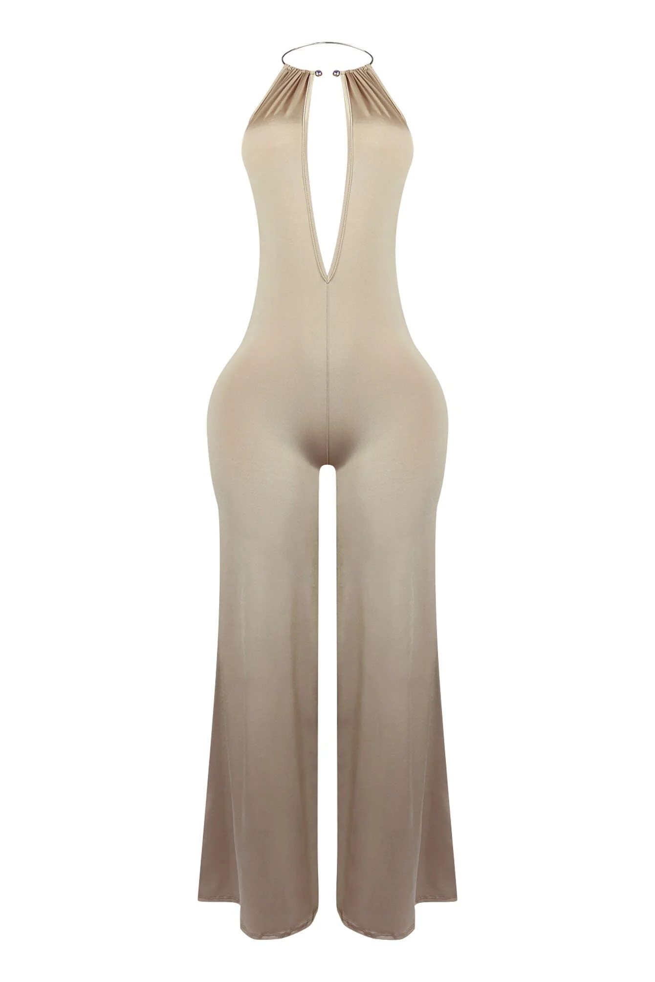 Zena Metal Halter Choker Jumpsuit - Image 3