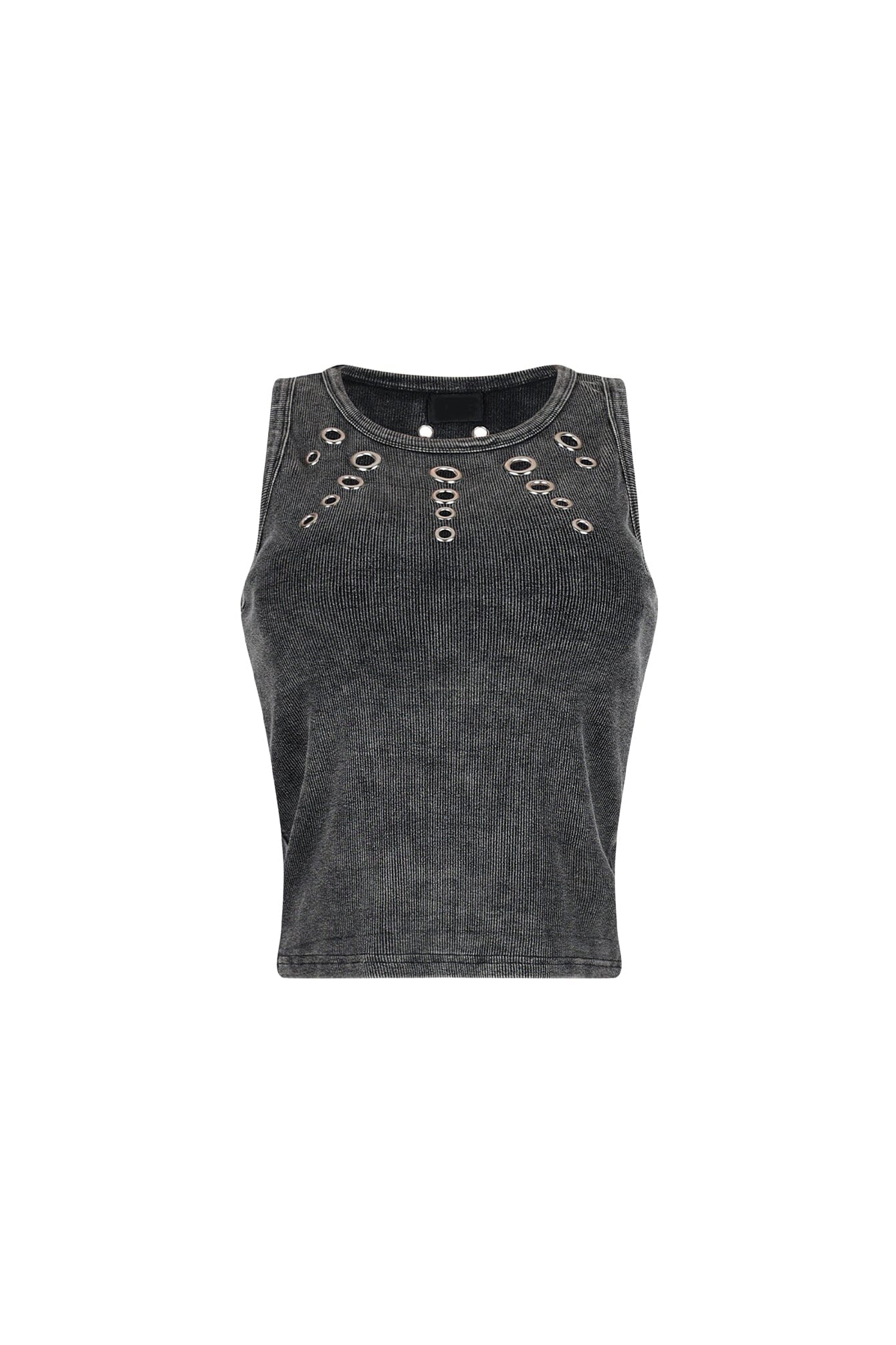 Zina Mineral Washed Eyelet Tank Top - Image 3