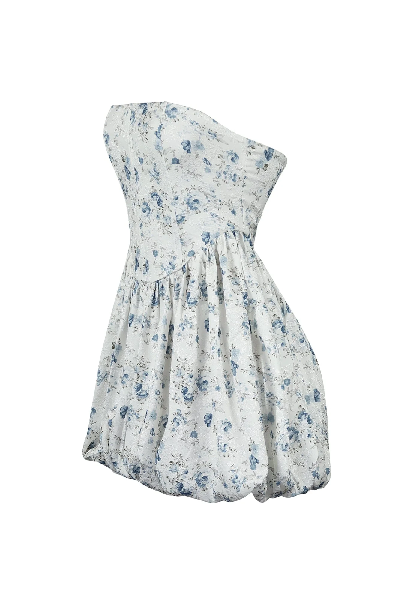 Zinnia Print Corset Bubble Tube Mini Dress - Image 4