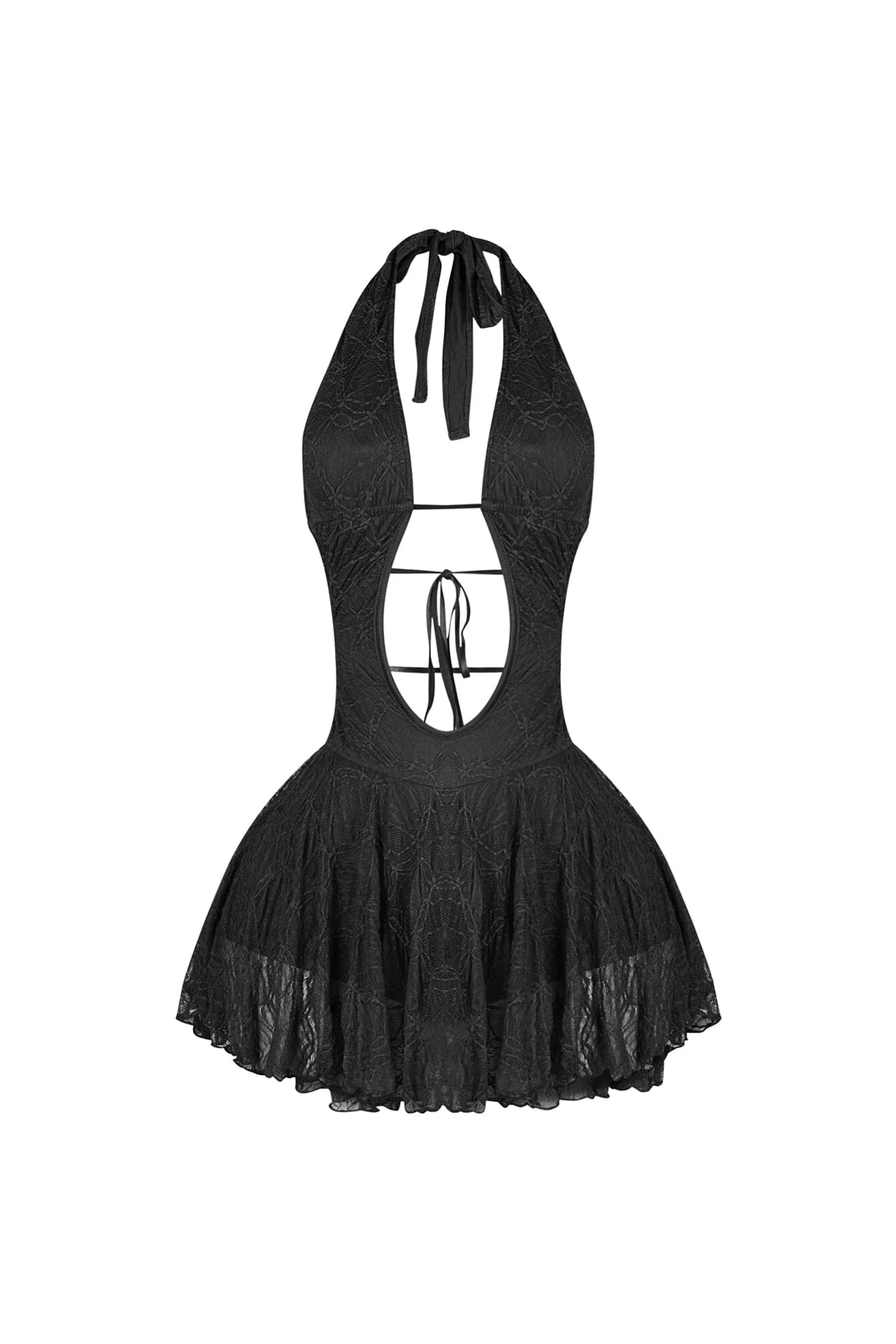 Zurich Lace Halter Micro Dress - Image 3
